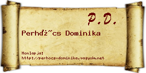 Perhócs Dominika névjegykártya